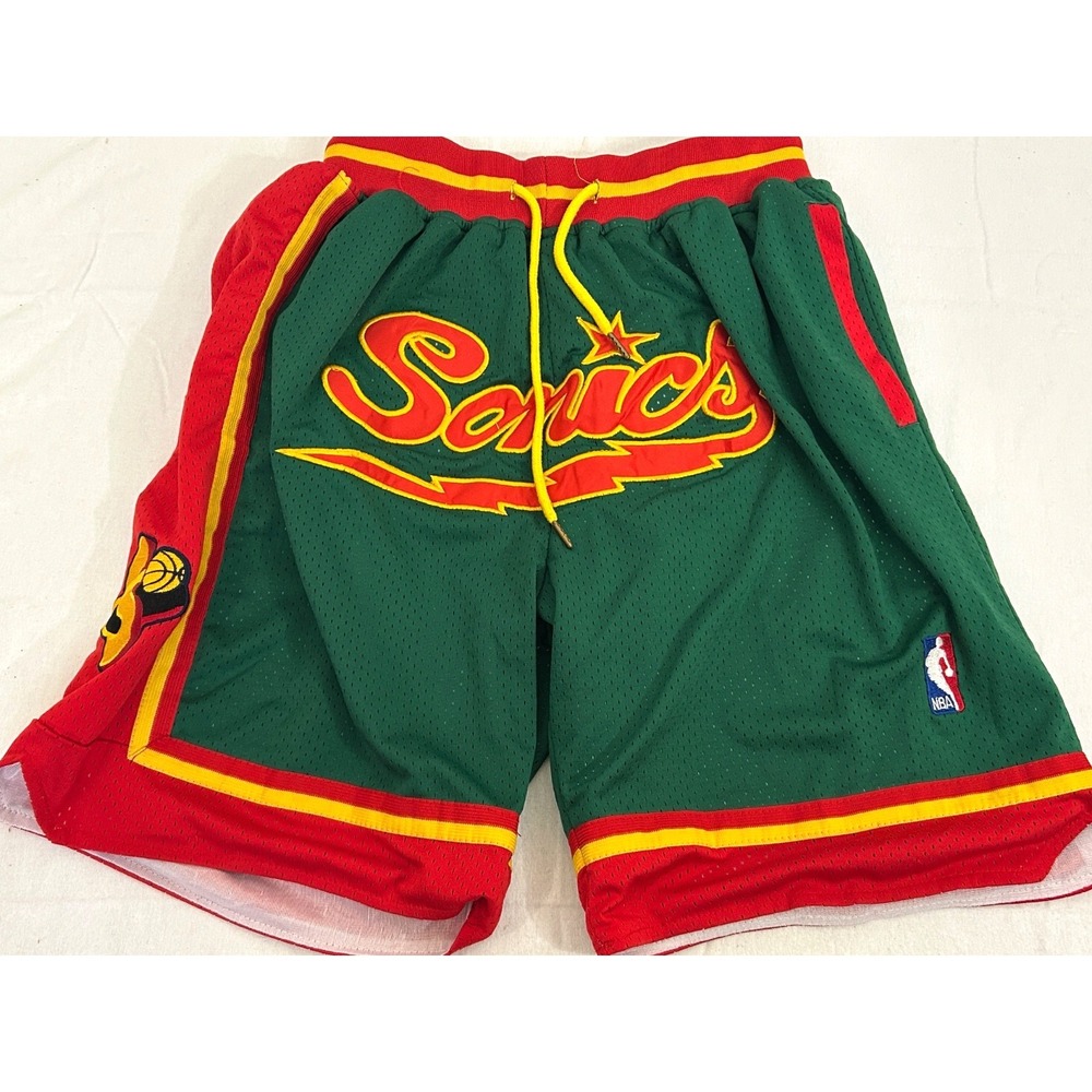 Throwback Seattle SuperSonics S Just Don NBA Basketball Shorts Men's Small